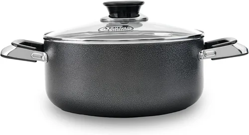 Vista 10 de Alpine Cuisine Olla antiadherente de 2.2 cuartos de galón con tapa de vidrio templado y asas de transporte, utensilios de cocina multiusos, horno