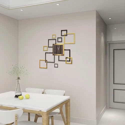 Vista 4 de Reloj de pared 3D DIY para decoración de sala de estar, moderno, silencioso, sin tictac, gran creatividad, sin marco, relojes de pared acrílicos
