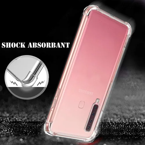 Vista 7 de Zeking Funda para Galaxy A9/A9S/A9 Star Pro 2018, silicona TPU flexible transparente con cuatro esquinas parachoques funda protectora compatible