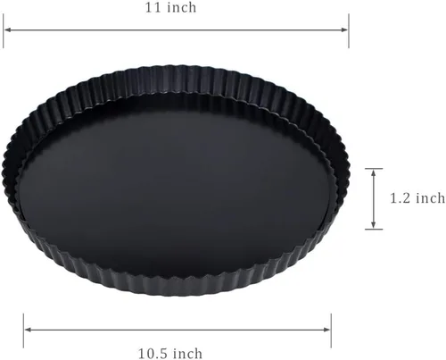 Vista 3 de Webake Sartén para tartas de 11 pulgadas, sartén para quiche, parte inferior extraíble, antiadherente, redonda