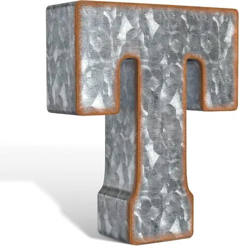 Vista 30 de CraftyCrocodile Números de metal galvanizado de 7" para decoración de pared - Número 3D 0 para colgar y de pie libre - Números de mesa rústicos