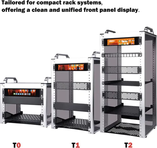 Vista 6 de GeeekPi Pantalla táctil LCD de 6.91 pulgadas 1424x280 1U Monitor de montaje en rack para DeskPi RackMate T0/T1/T2/T0 Plus/T1 Plus/TL1 gabinete