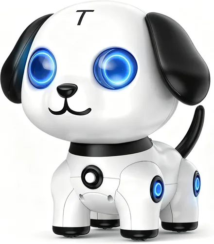 Vista 7 de Perro robot inteligente, mascota interactiva para cachorros con función de Azul