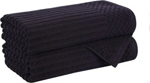 Vista 140 de Superior Juego de 6 toallas de algodón sólido y acanalado, toallas de cara de 13 x 13 pulgadas, toallas de mano de 16 x 28 pulgadas, toallas de baño