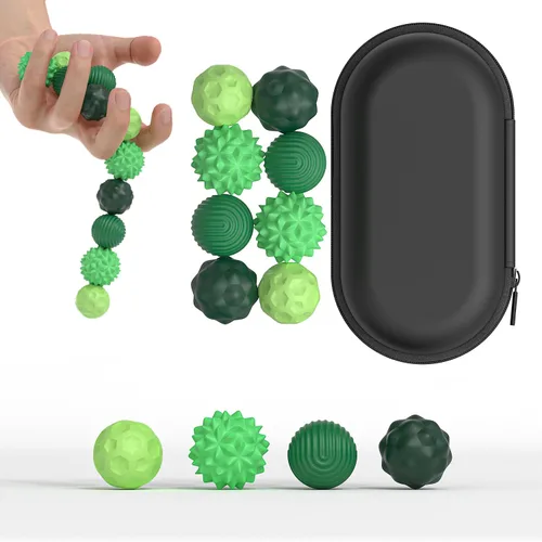Vista 18 de Bolas magnéticas de juguete fidget, juguete sensorial de silicona para aliviar el estrés para adultos, adolescentes con autismo, ansiedad, TDAH