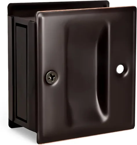 Vista 15 de HOMOTEK Tirador de puerta de bolsillo de privacidad sin placa de interruptor. Reemplaza los accesorios deslizantes de pasaje viejos o dañados sin