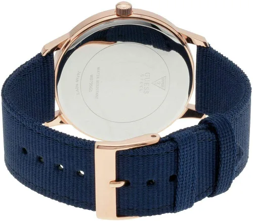 Vista 4 de Guess Reloj de hombre con correa de tela azul con esfera plateada W0795G1, Beige