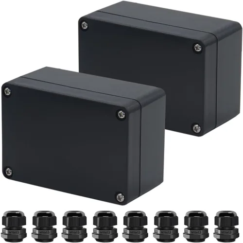 Vista 9 de Caja de Proyecto ABS Cajas Eléctricas Negras IP65 Caja Impermeable para Exteriores Caja de Conexiones Electrónicas Caja de Alimentación con Remates