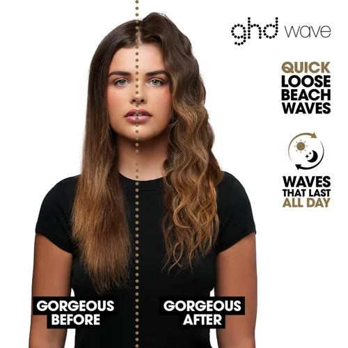 Vista 3 de ghd Wave - Ondulador de pelo de triple barril, color negro