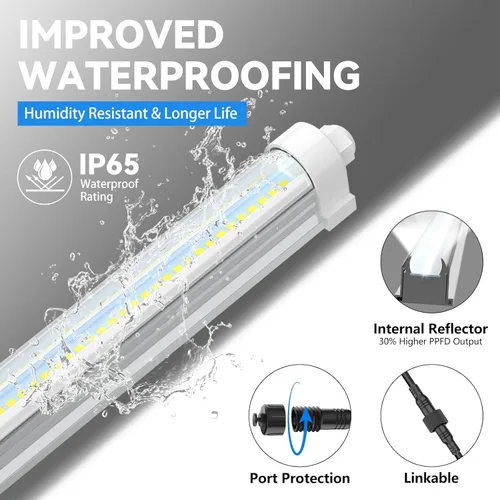 Vista 2 de JESLED Luces de cultivo impermeables para plantas de interior, 2 pies de espectro completo 5000K LED para inicio de semillas, plántulas y verduras