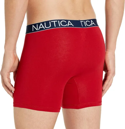Vista 3 de Nautica mens 3-pack Classic Underwear Cotton Stretch Boxer Brief