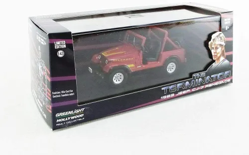 Vista 6 de Jeep CJ-7 Renegade 1983 de Sarah Connor - The Terminator (1984), auténtica decoración de películas, detalles cromados, neumáticos de goma reales