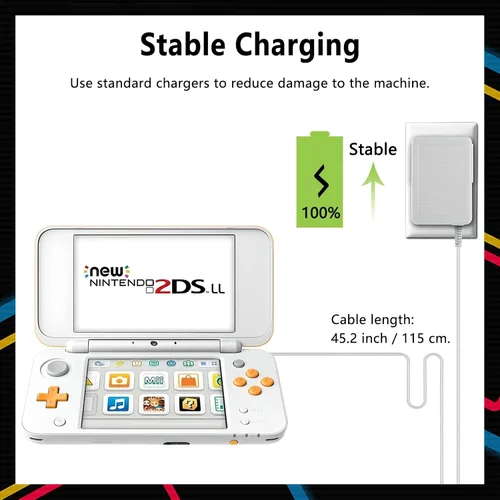 Vista 3 de 3DS Charger, DTOL 3DS Charger Compatible with Nintendo 3DS/ DSi/DSi XL/ 2DS/ 2DS XL/New 3DS 100-240V Wall Plug Adapter 2 Pack