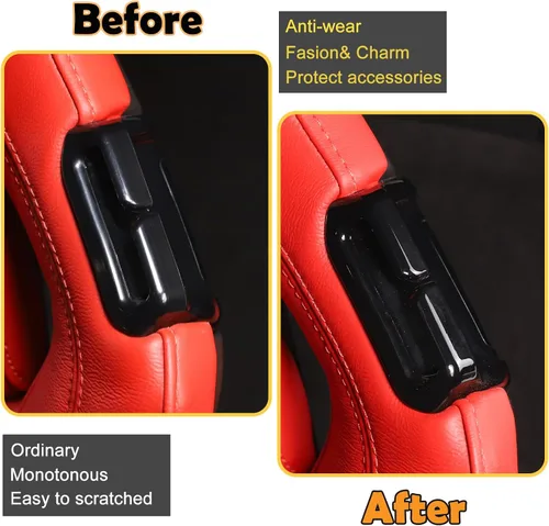 Vista 2 de Kit de cubierta decorativa de hebilla para cinturón de seguridad compatible con Chevrolet Corvette C8 2020-2023, accesorios de repuesto para hebilla