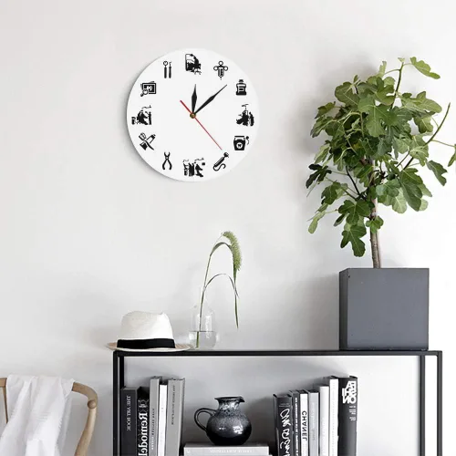 Vista 9 de The Geeky Days Moderno reloj de pared silencioso sin tictac clínica dental oficina signo decoración endodoncista reloj reloj dentistas regalo