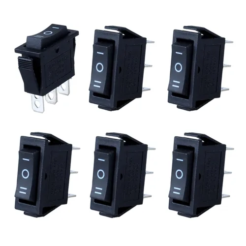 Vista 8 de DWMD - Interruptor oscilante rectangular para barco, 6 unidades, 2 pines, SPST, interruptor de palanca AC 250V/16A 125V/20A para automóvil, barco