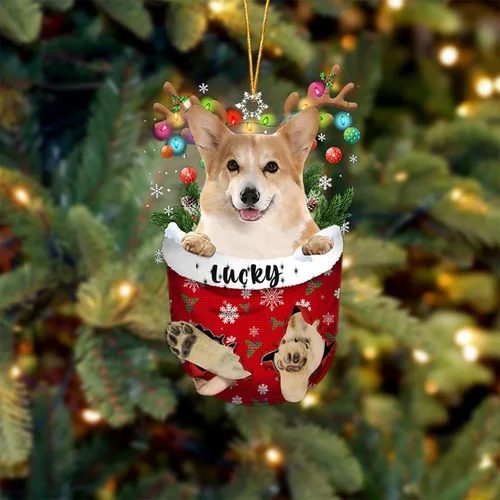 Vista 153 de Adorno de Navidad personalizado para perro Airedale Terrier en bolsillo de nieve, adorno para árbol de Navidad, idea de regalo para amantes