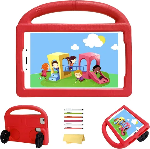 Vista 39 de Funda para tablet Kindle Fire 7 para niños (12.ª generación, versión 2022) con mango de pie de apoyo de forraje resistente, espuma EVA suave, a