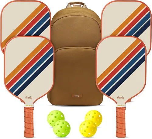 Vista 19 de Juego de 2/4 palas de pickleball - Raqueta de pickleball de grafito/fibra de vidrio aprobada por USAPA, 2 raquetas de pickleball, 4 pelotas y 1