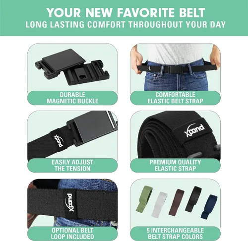 Vista 4 de Xpand Urban Belt - Cinturón elástico invisible con hebilla magnética de liberación rápida