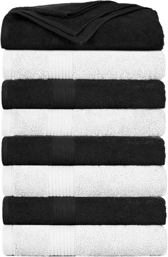 Vista 18 de Ample Decor Juego de 12 toallas de baño de 600 GSM, 100% algodón, 4 toallas de baño, 4 toallas de mano, 4 paños de lavado, absorbentes y suaves