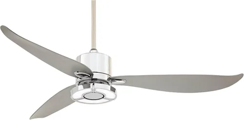 Vista 7 de Ventilador de techo interior Vengeance de 56" cromado de 3 aspas con Estilo moderno acabado plateado dormitorio sala de estar cocina comedor oficina