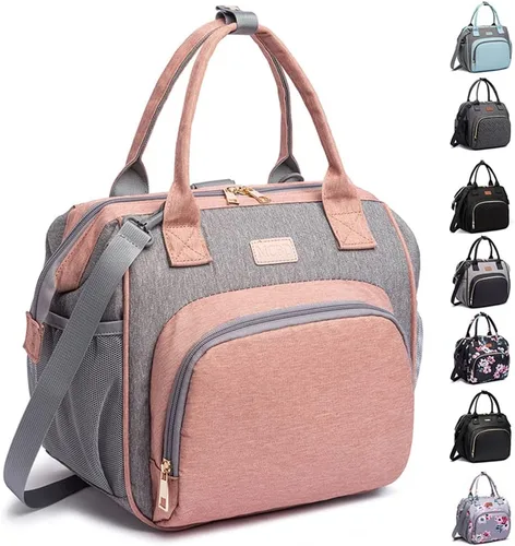 Vista 10 de MCBD Lonchera térmica para mujer, bolsa grande de 3 vías de transporte, mochila enfriadora reutilizable a prueba de fugas con correa ajustable