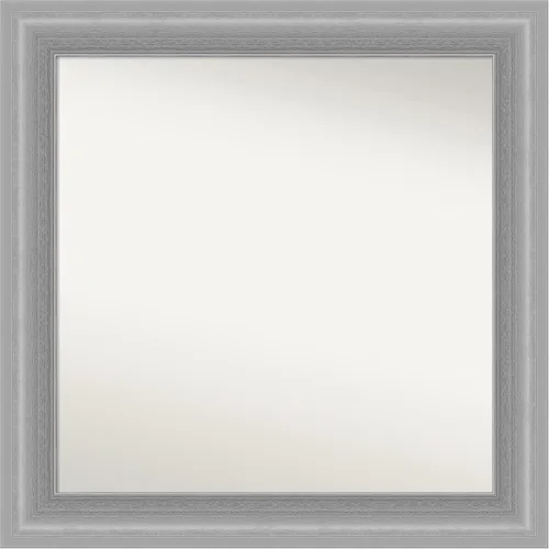 Vista 31 de Amanti Art Espejo de baño plateado para sobre el fregadero, 24 x 24 pulgadas, espejo cuadrado de peltre forjado a medida, marco de madera casual