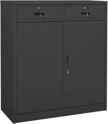 Vista 29 de Archivador de metal de 2 cajones, archivador de acero para oficina con cerradura para el hogar y la oficina, 35.4 x 18.1 x 28.5 pulgadas (blanco)