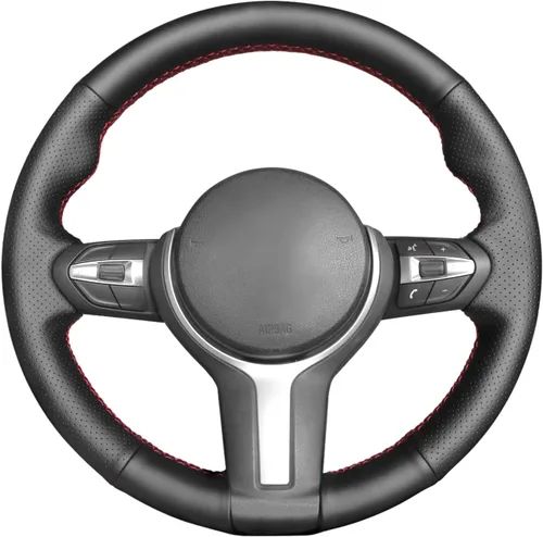Vista 41 de MEWANT - Funda para volante de automóvil cosida a mano de Athsuede para BMW F87 M2 F80 M3 F82 M4 M5 F12 F13 M6 F85 X2 X5 M F86 X6 M F33 F30 M