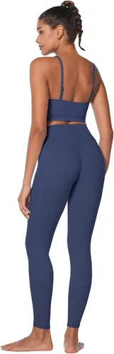Vista 5 de Sunzel Nunaked Leggings de entrenamiento para mujer, con control de abdomen, compresión para entrenamiento, gimnasio, yoga, sin costura frontal