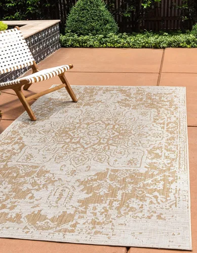 Vista 71 de Unique Loom Jill Zarin Jill Zarin Outdoor Collection - Alfombra Dubái (3 pies 3 pulgadas, redonda, rosa y aguamarina/azul claro)