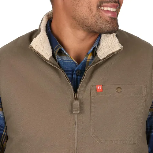 Vista 5 de The American Outdoorsman Chaleco de sarga con forro de sherpa sólido
