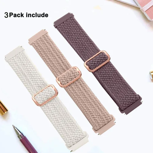 Vista 2 de ViCRiOR Paquete de 3 correas de reloj elásticas trenzadas para Amazfit GTS/GTS 2/GTS 2e/GTS 2 Mini/GTS 3/GTS 4 Mini/GTS 4/GTR Mini, correa elástica