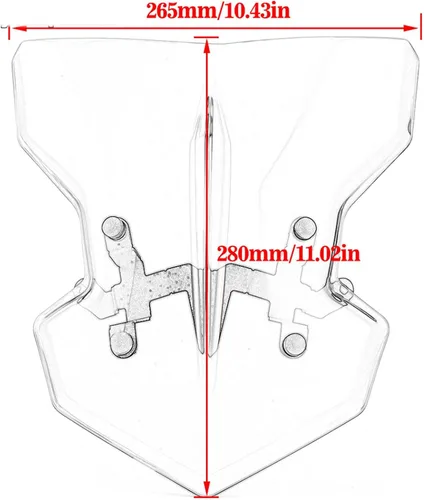 Vista 3 de GLoyer Motorcycle Windshield Compatible with MT03 MT25 2020-2021 Windshield Motorcycle Windscreen Visor Viser Wind Deflector with Bracket MT 03/25