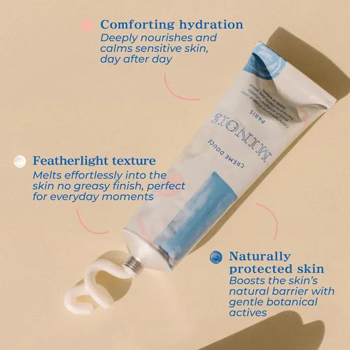Vista 4 de MINOIS PARIS Crema suave para recién nacidos y niños Crema de loción facial y corporal fabricada en Francia con manteca de karité, almendra dulce