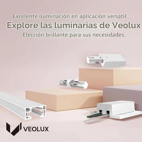 Vista 4 de Iluminación, pista H de 4 pies de circuito único, 120 V con 2 tapas finales en blanco, listado UL