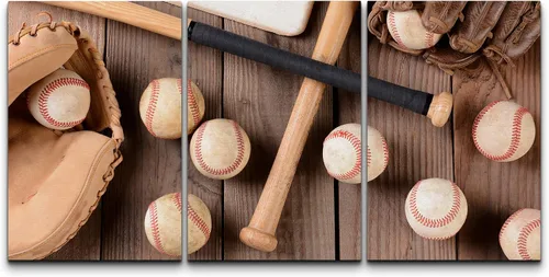 Vista 191 de wall26 Lienzo enmarcado para pared, juego de arte de primer plano, detalles de costuras de béisbol, atletas deportivos, fotografía, moderno