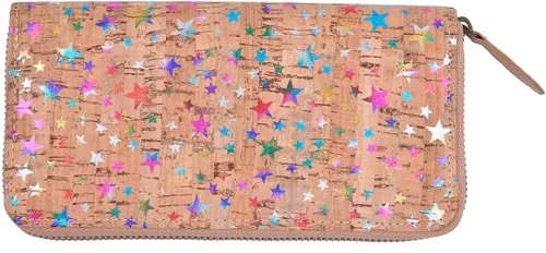 Vista 5 de Shop LC Handcrafted and Tribal Pattern Two Zipper Closure Cork Wallet Birthday Gifts