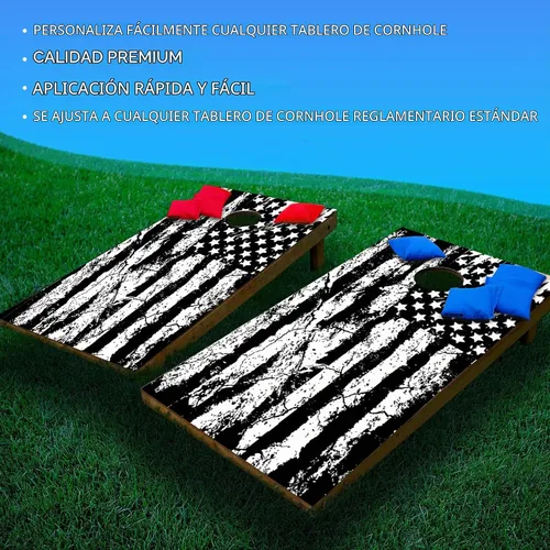 Vista 2 de GRAPHIX EXPRESS Cornhole Set Wraps - Cornhole Decals - Vinyl Wraps & Skins for Boards