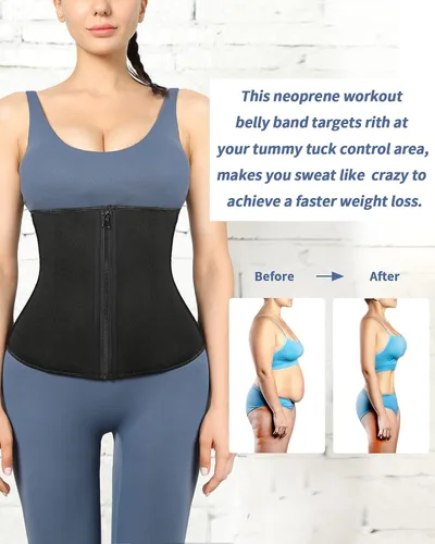 Vista 4 de Reamphy Corsé de entrenamiento de cintura para mujer, recortador de sudor, deportivo, faja moldeadora de cuerpo
