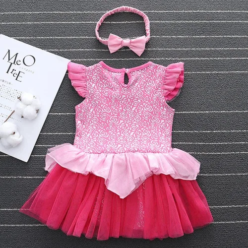 Vista 4 de IZKIZF Disfraz de princesa de Belle Sofía Blancanieves para niñas pequeñas, disfraz de princesa, Navidad, Halloween, mameluco con diadema