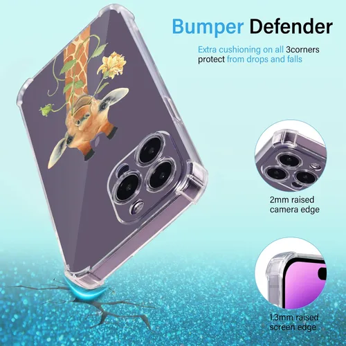 Vista 8 de Roemary Funda de jirafa para iPhone 7/8/SE 2020 con diseño floral de jirafa, patrón floral con protector de pantalla