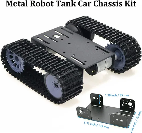 Vista 3 de SmaringWing Kit profesional de plataforma de coche con 2 motores de CC de alto par, modelo eduaccional Caterpillar Robotic Crawler Sciences