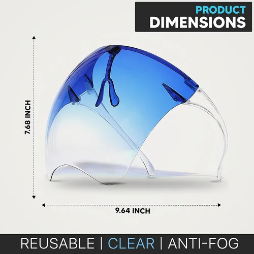Vista 6 de Escudo facial completo anti niebla con gafas - ver a través de la máscara transparente