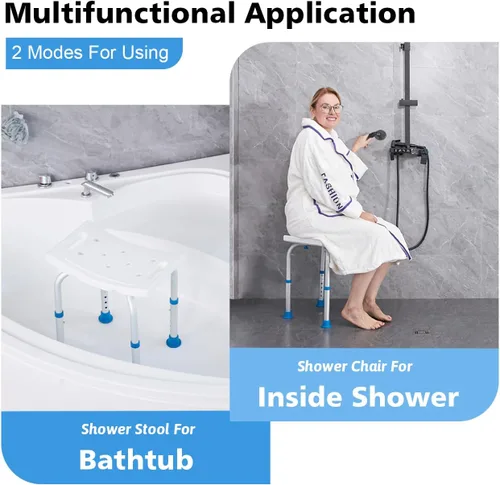 Vista 4 de Silla de ducha FSA/HSA elegible para ducha interior, taburete de ducha para interior de bañera, asiento de ducha de montaje sin herramientas