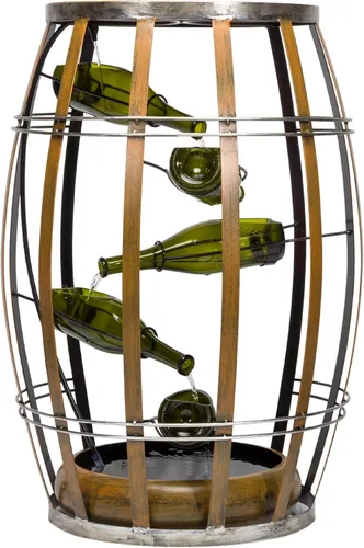 Vista 12 de Alpine Corporation IPS210 Fuente de agua ecléctica rústica con forma de botella con copas de vino escalonadas, 44 pulgadas, marrón