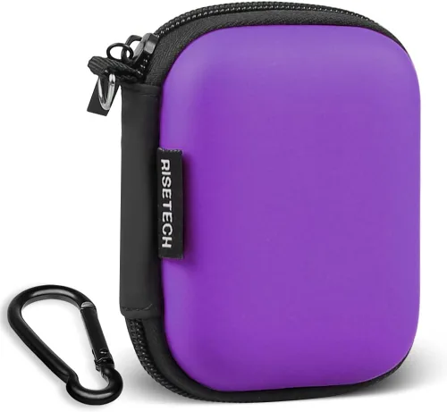 Vista 10 de Funda rígida para auriculares, bolsa de almacenamiento de auriculares de EVA, pequeña bolsa con cremallera compatible con auriculares con cable, JBL