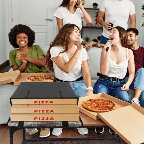 Vista 2 de Boczif Bolsas de pizza - Calentador de pizza aislado para entrega, reutilizable, 20 x 20 x 6 pulgadas