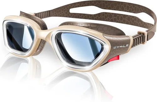 Vista 10 de Whale Gafas de natación, gafas antivaho HD, unisex, 100% protección UV, diseño antivaho transparente visión submarina de gran angular Negro